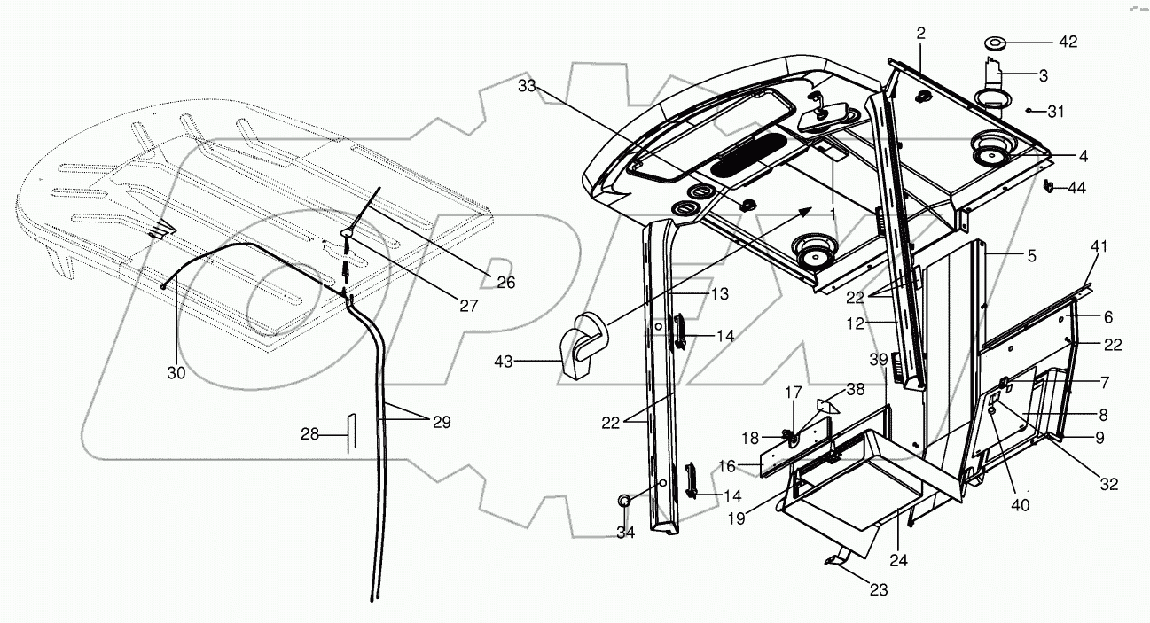  Cab - Cab lining, aerial