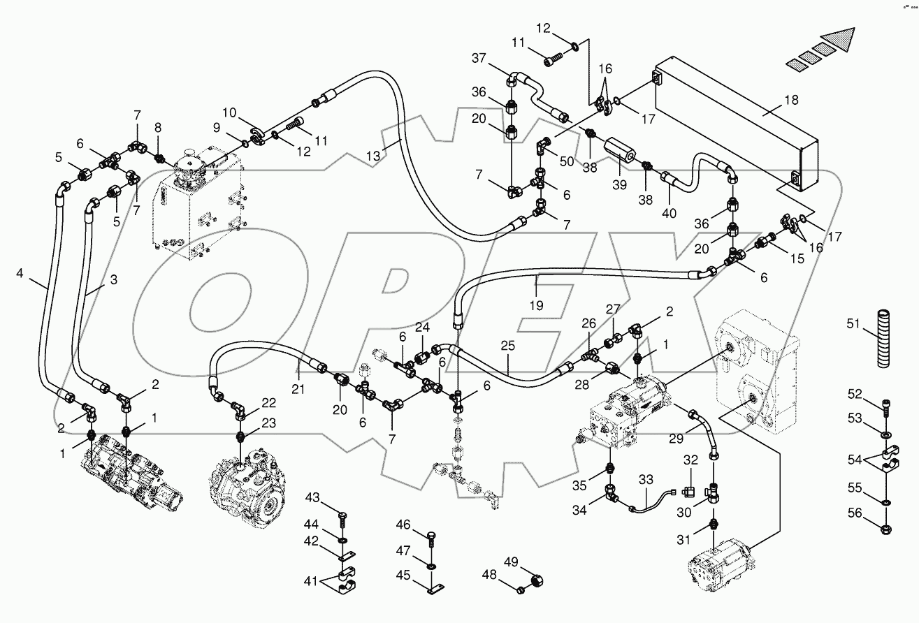  Housing line / oil cooler