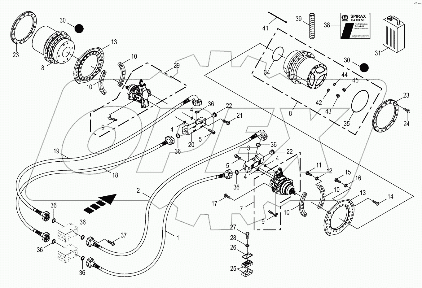  Traction drive wheel engine -front
