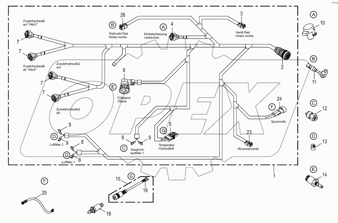  Wiring Harness - rear / drive valve