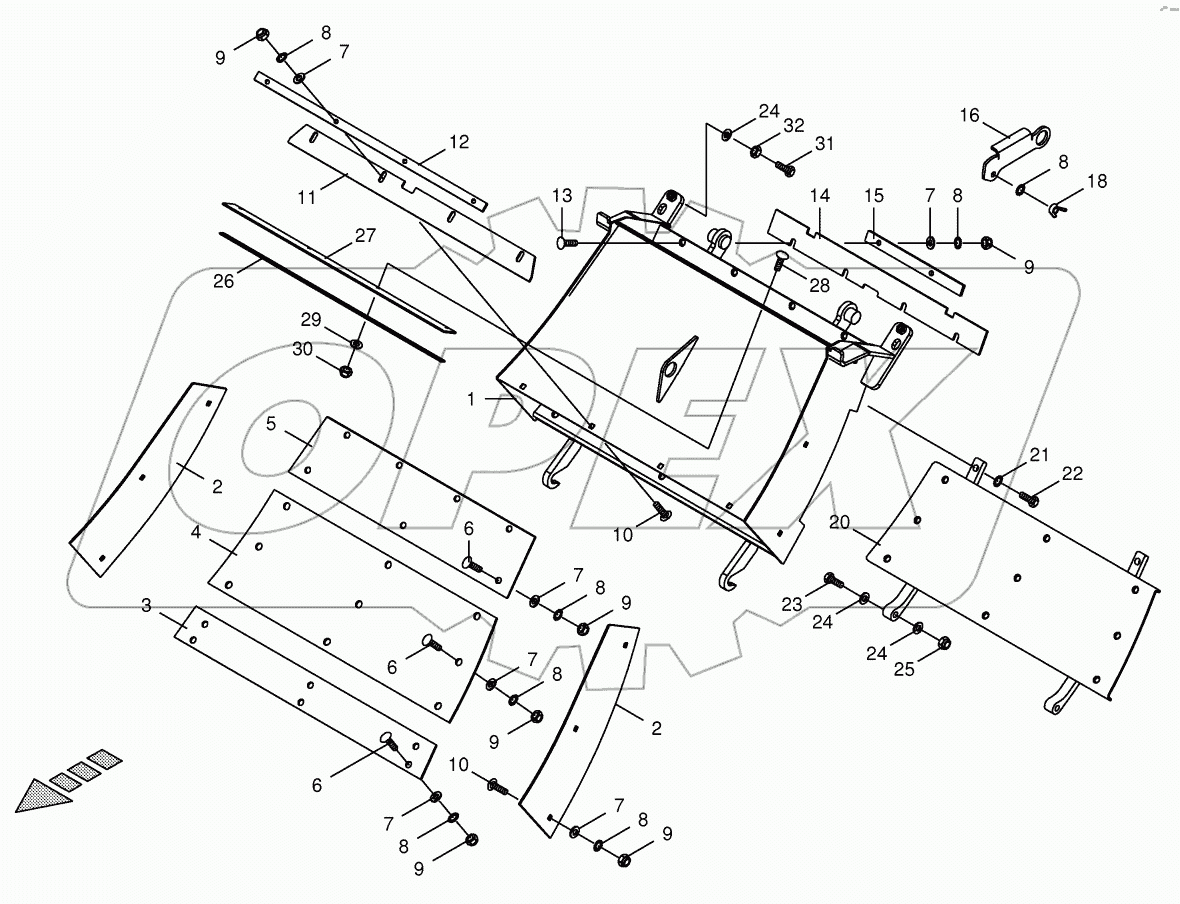 Grass channel -spring-mounted