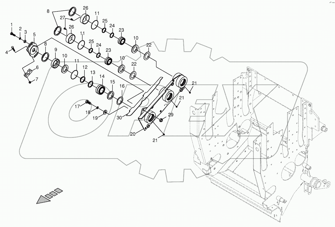  Lower feed roller bearing