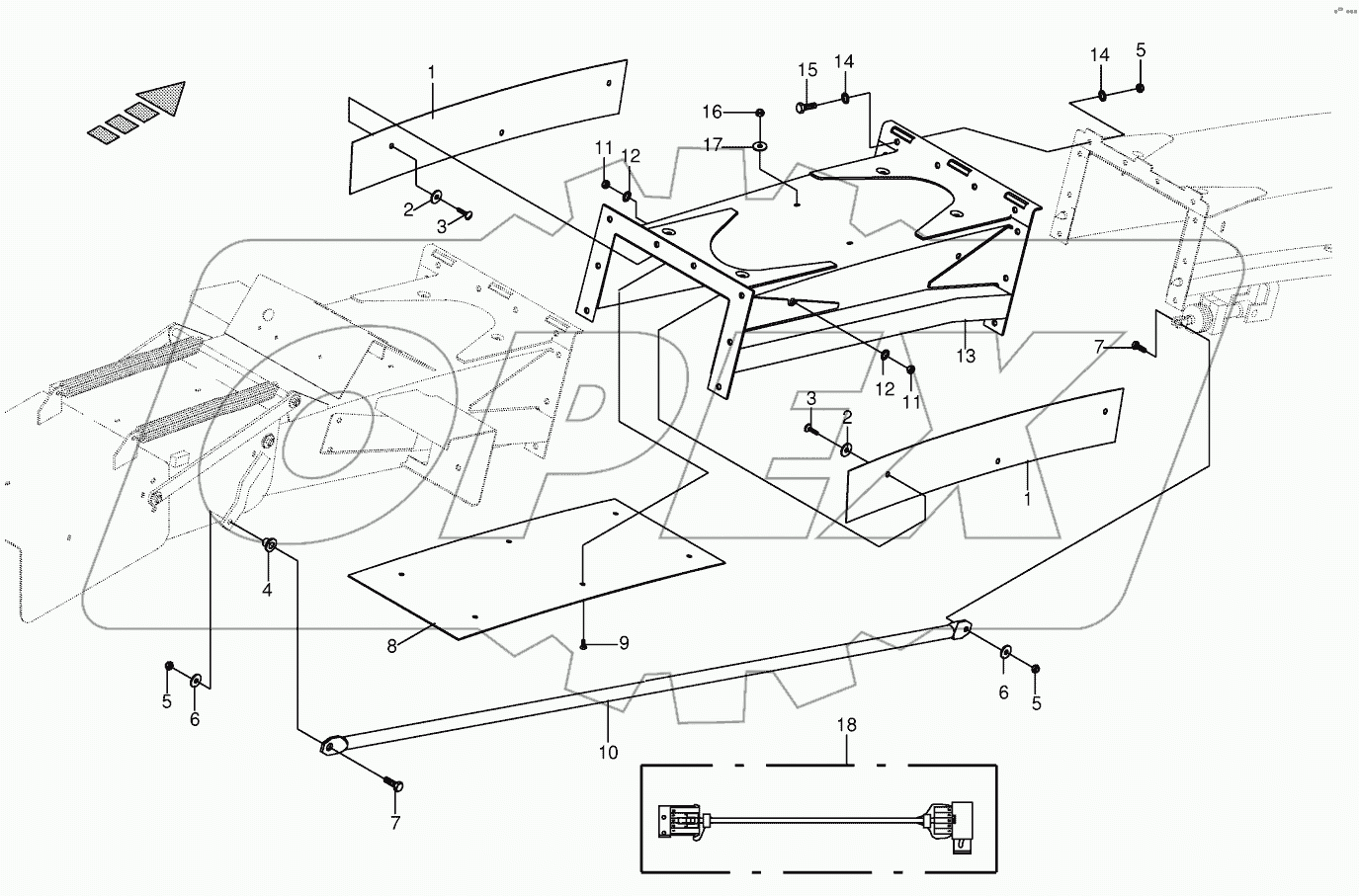  Discharge chute extension 10-row