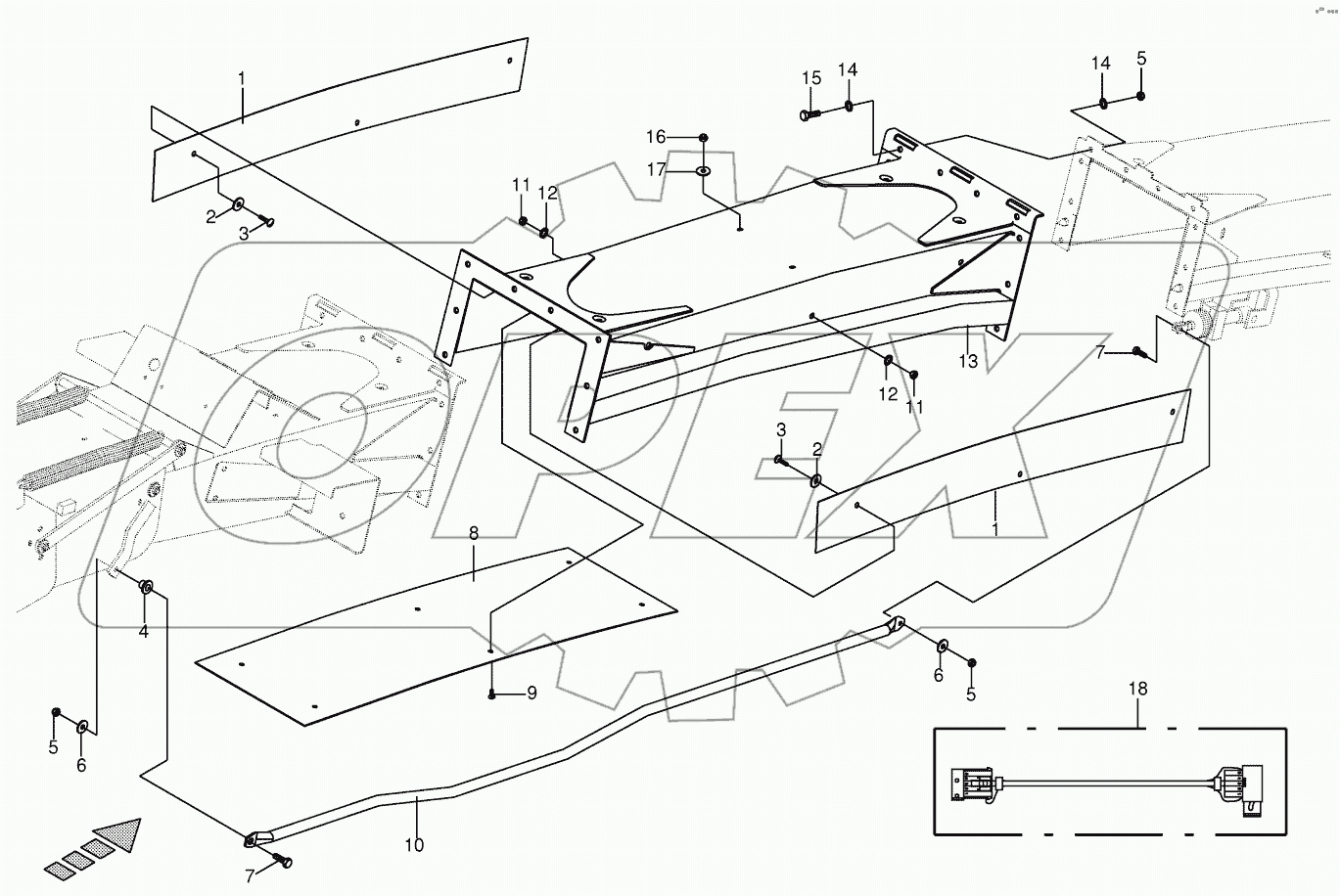  Discharge chute extension 12-row