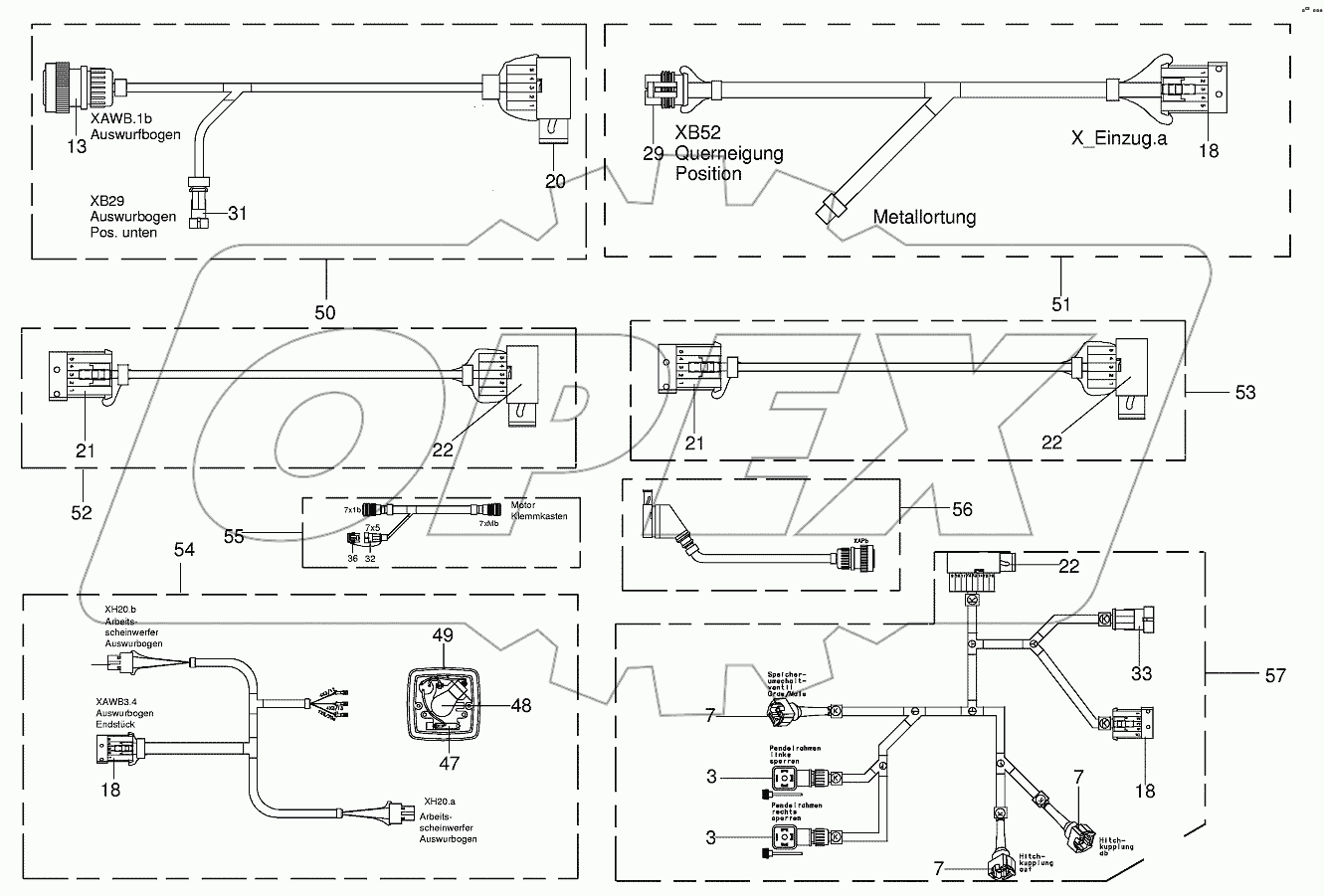  Several wiring looms