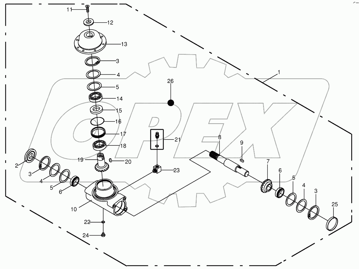  Fettler gear right - inside 822346 - 860000