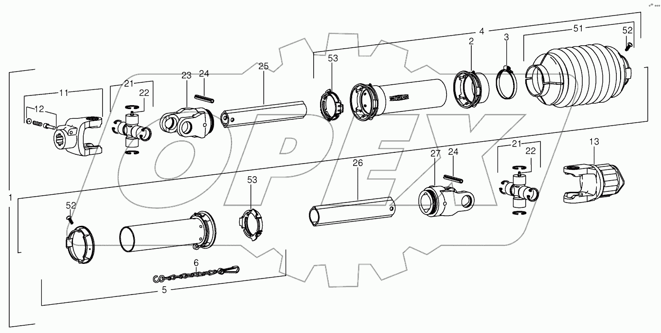  P.T.O shafts-W2300-SC25/1-2060