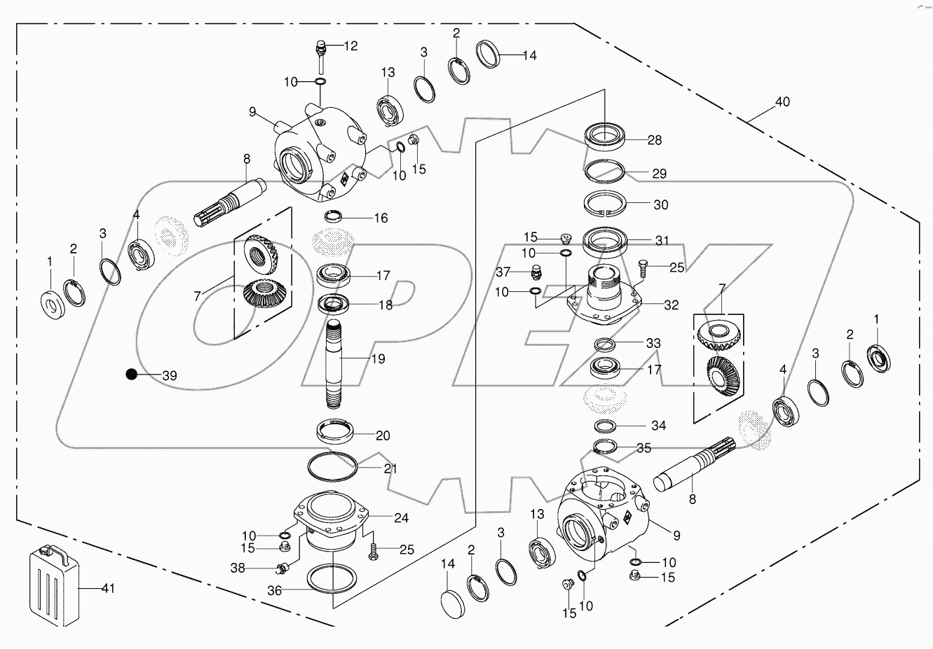  Swing gearbox cpl. front