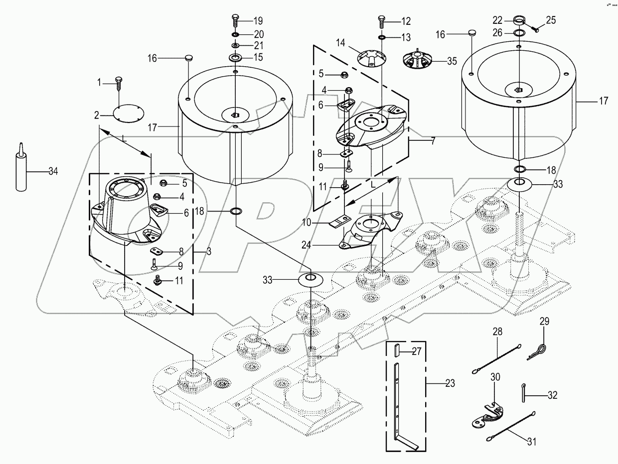  Quick coupler / Swath drum