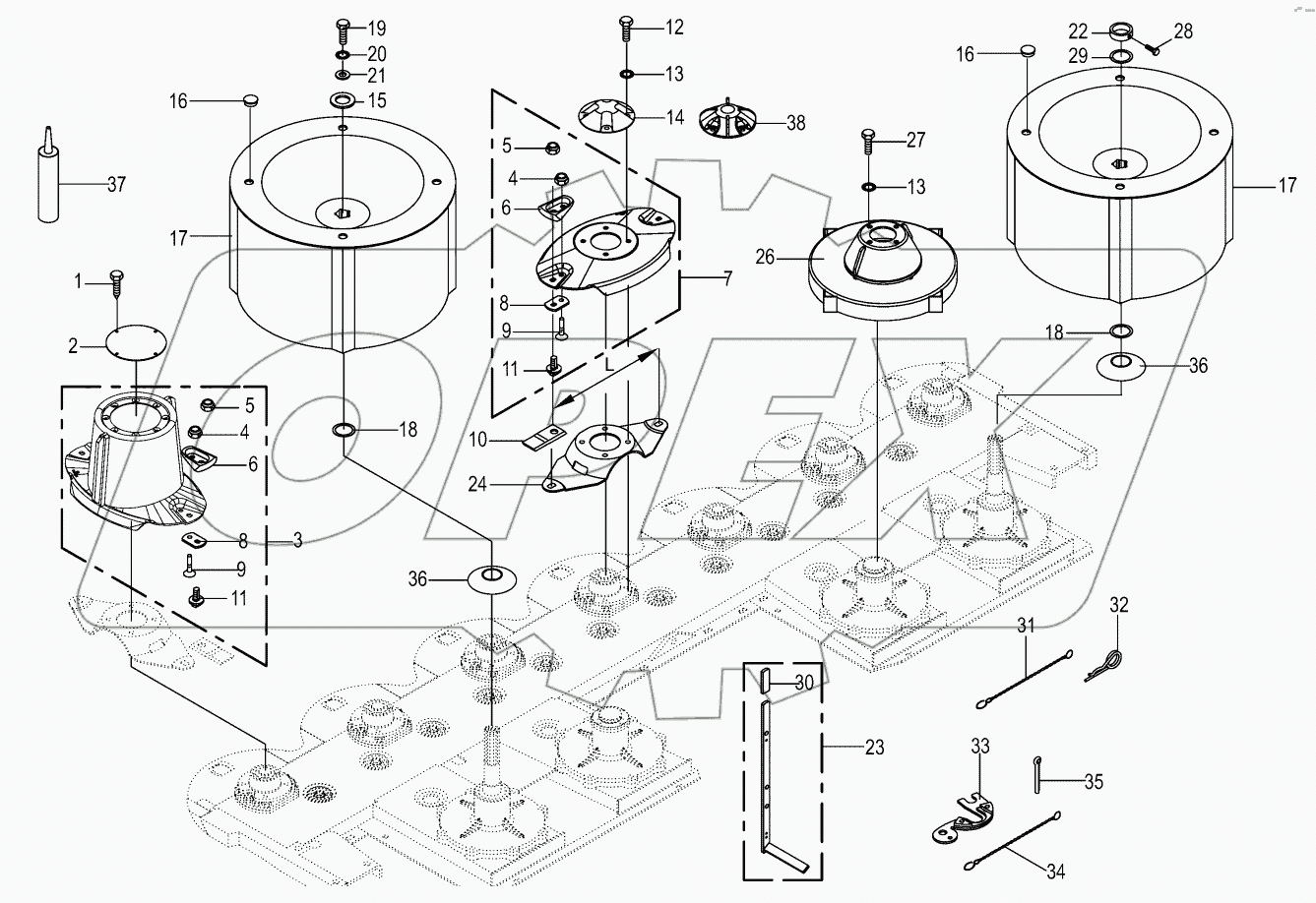  Quick coupler / Swath drum