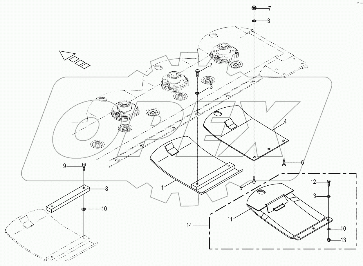  High-cut skid / Wear skid