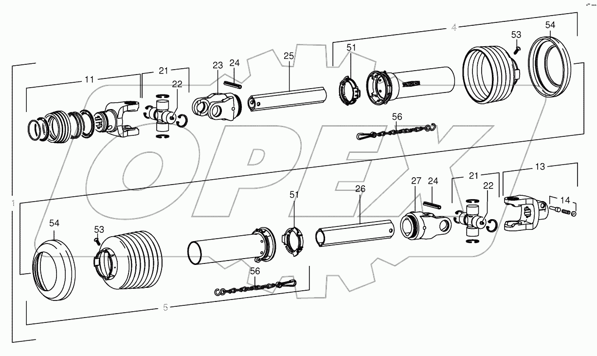  Main universal shaft