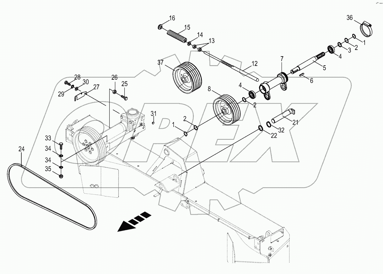  V-belt pulley bearing