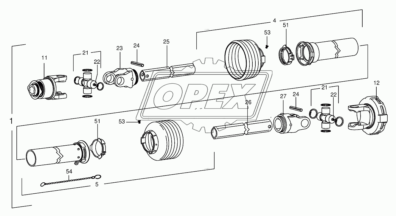 Pto drive shaft 824000 - 853000