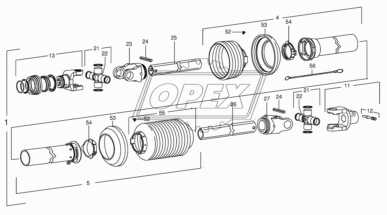 Main Pto shaft-W2300-SD25-960