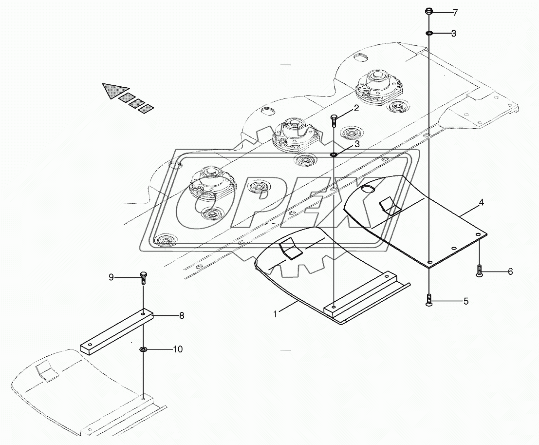 High-cut skid / Wear skid