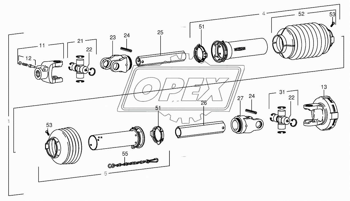 P.T.O shafts -W2300-SC25