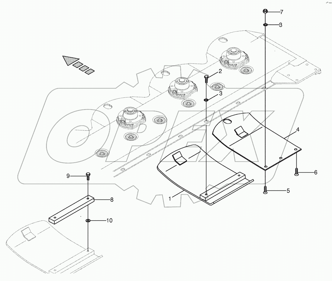 High-cut skid / Wear skid