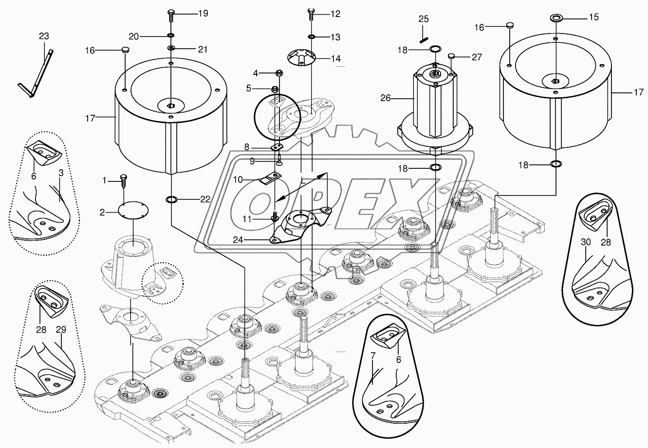 Quick coupler / Swath drum 2