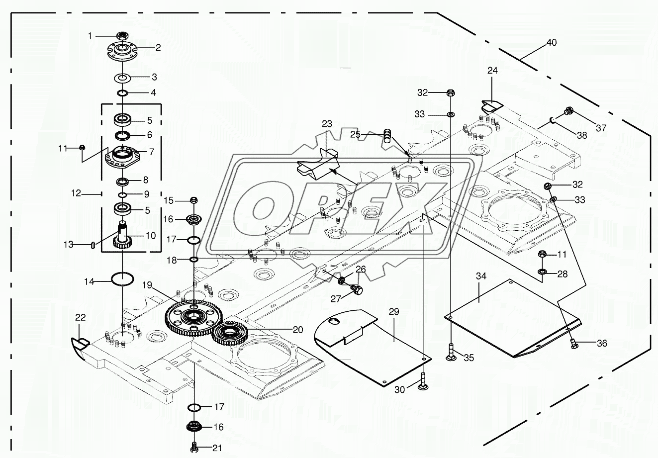 Cutter bar with bearings 1