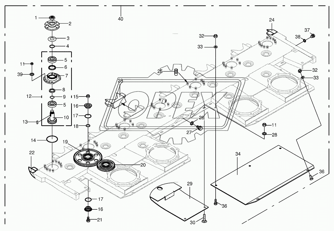 Cutter bar with bearings 2