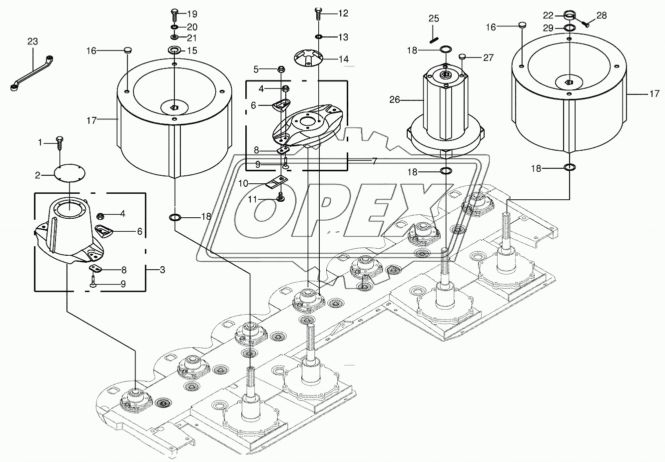 Blade fastening/Swath drum 2