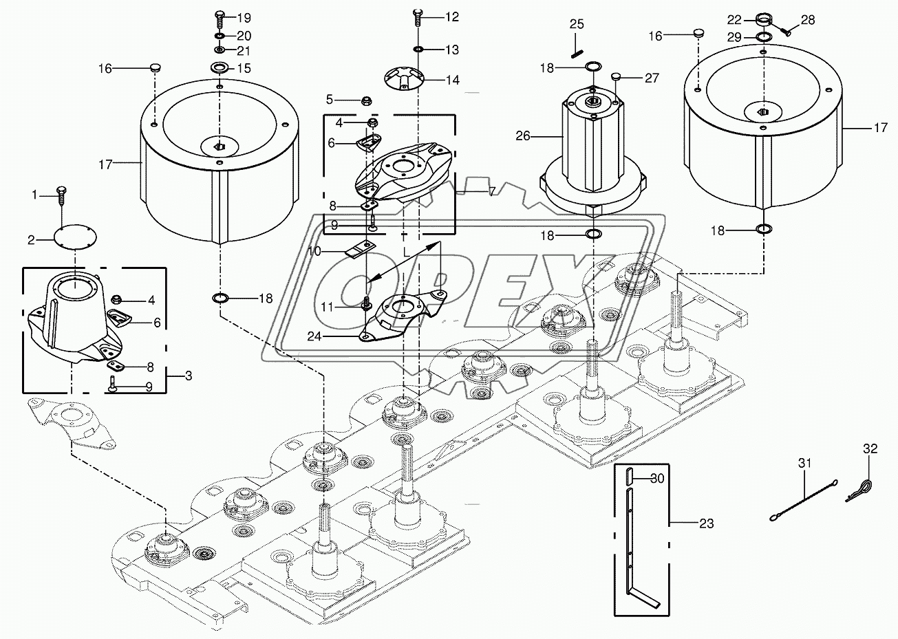 Quick coupler/Swath drum 2