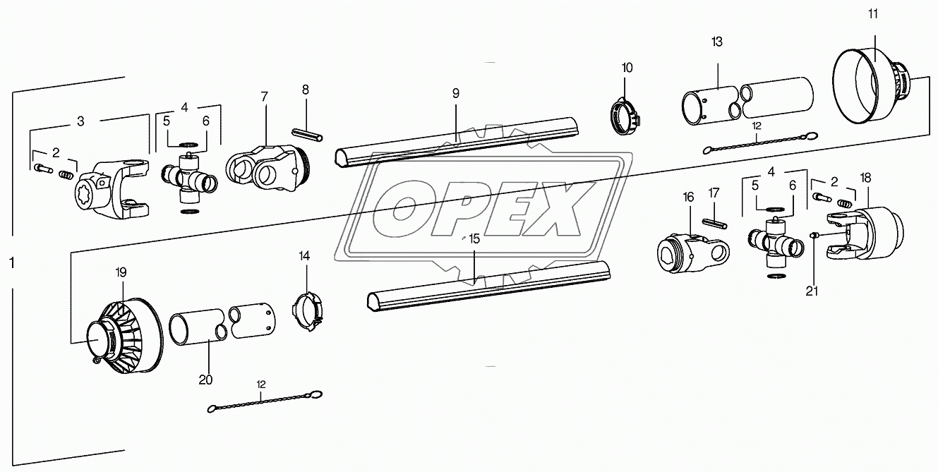 P.T.O shafts clock wiese rotating