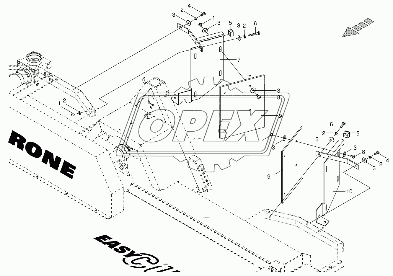 Swathing deflector