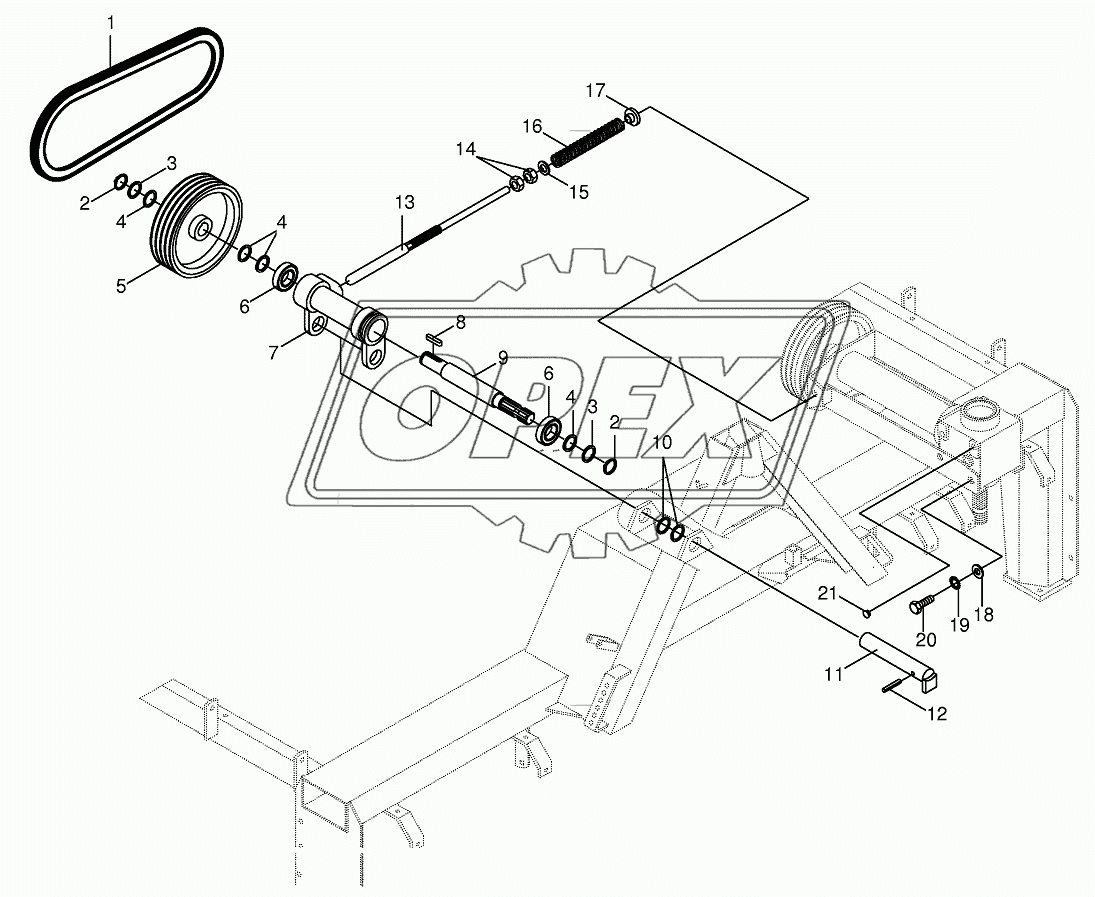 V-belt pulley bearing