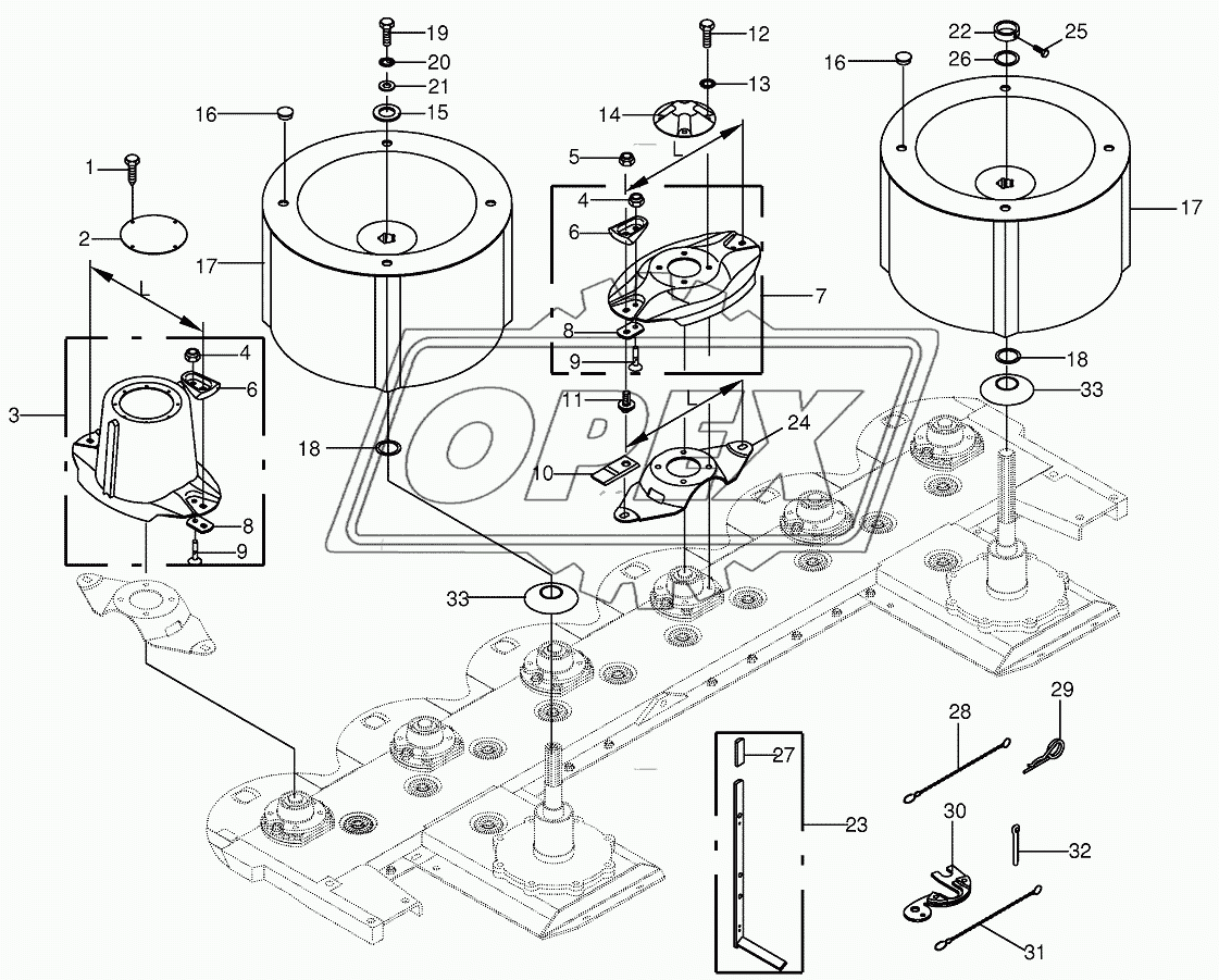 Quick coupler/Swath drum 1