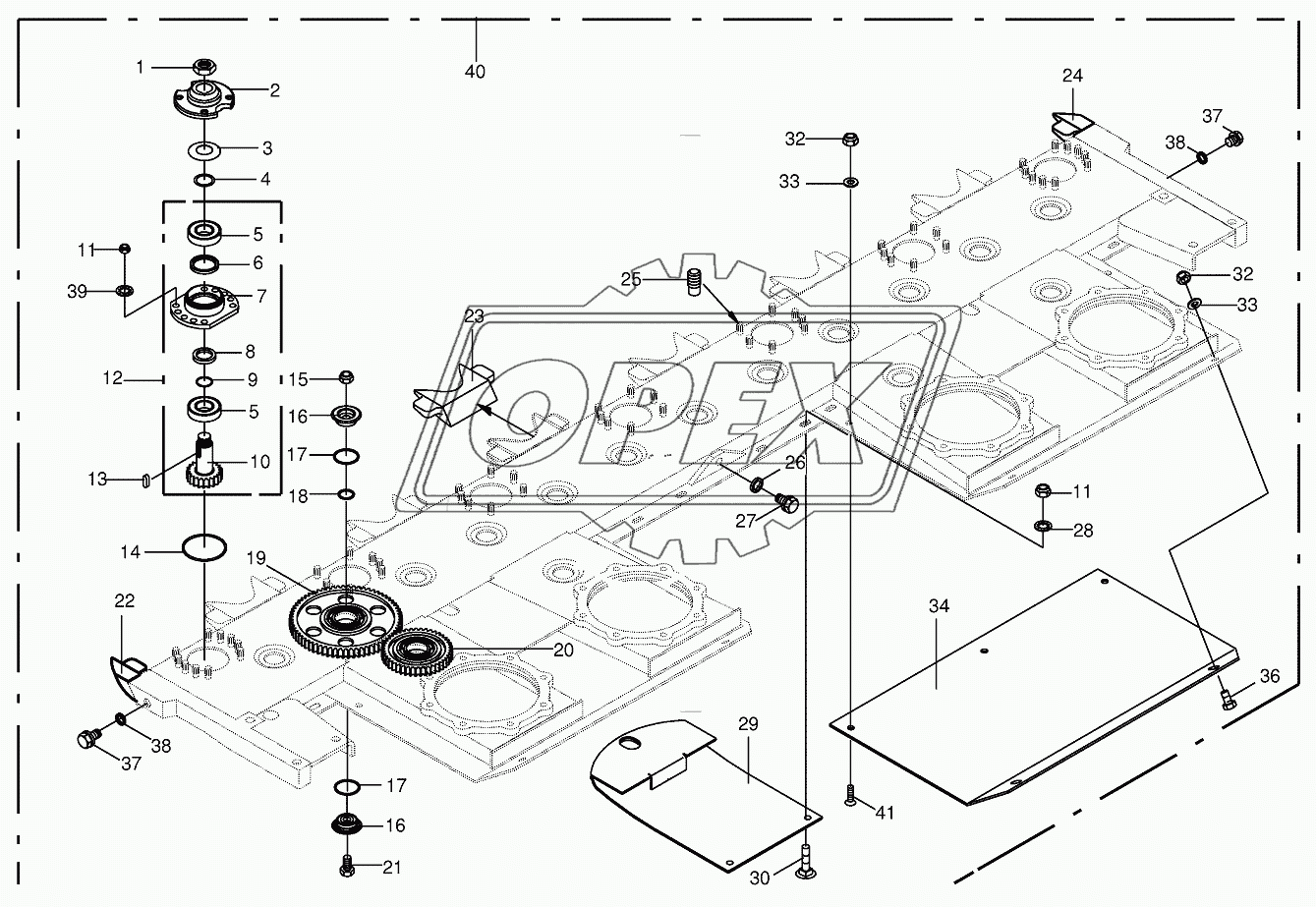 Cutter bar with bearings 2