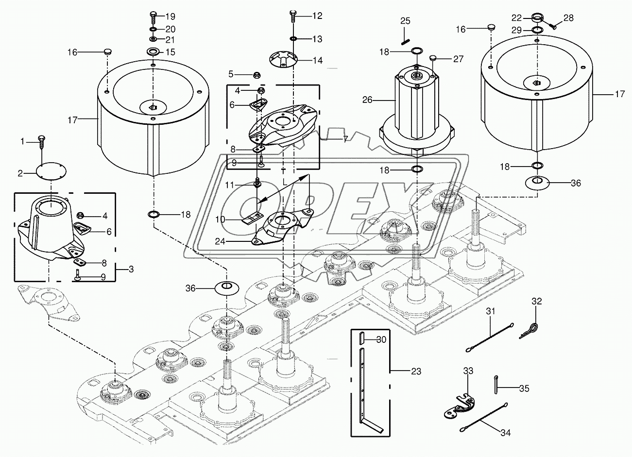 Quick coupler/Swath drum 2