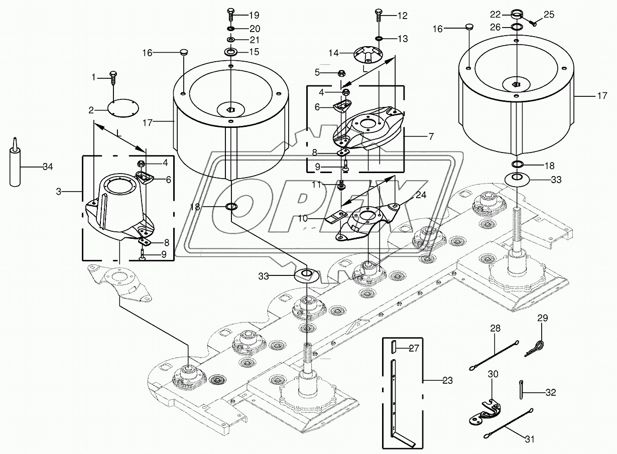 Quick coupler/Swath drum 1