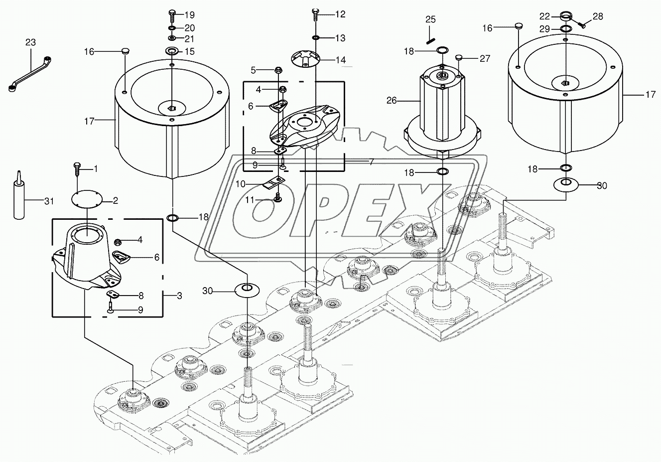 Blade fastening/Swath drum 2