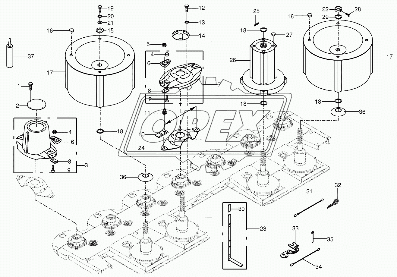 Quick coupler/Swath drum 2