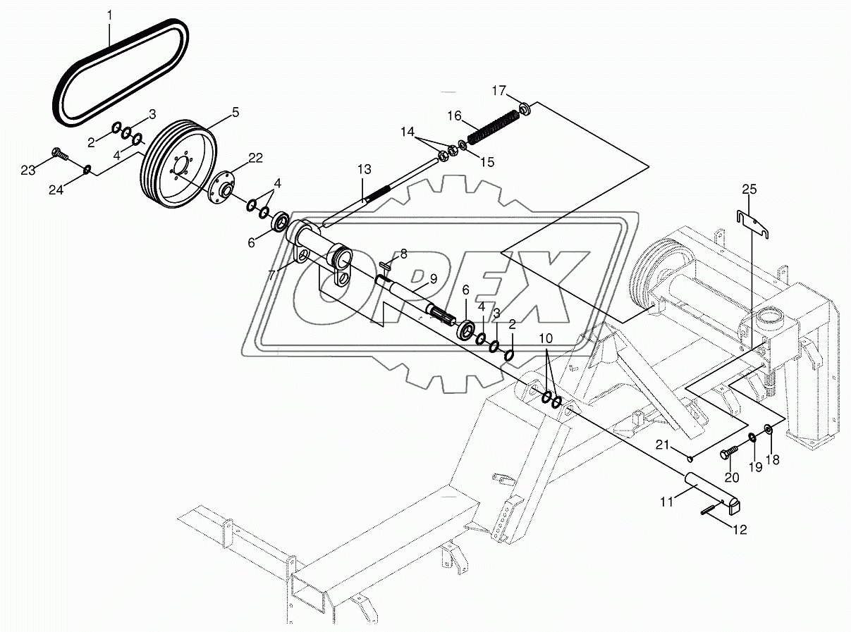 V-belt pulley bearing