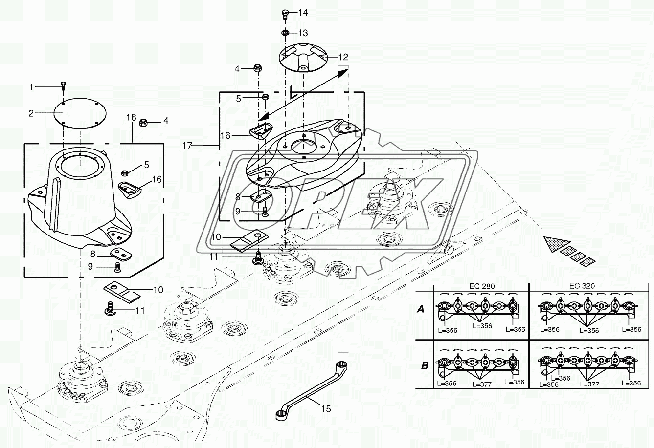 Blade fastening