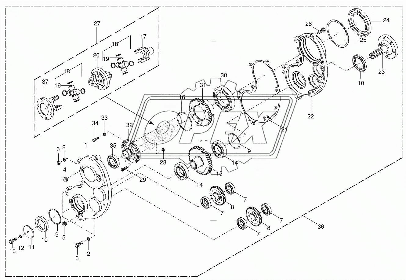 Gearbox for CRI-Roller (upper) 1