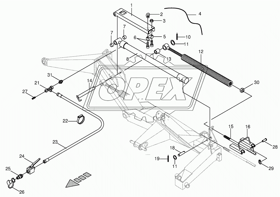 Spring compensation/Hydraulics