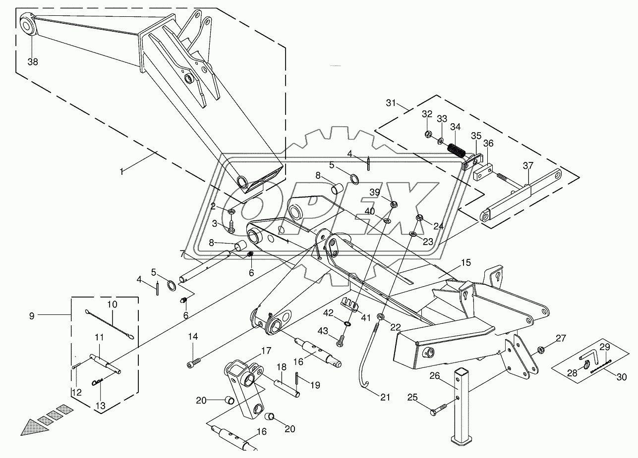 Headstock/carrier arm