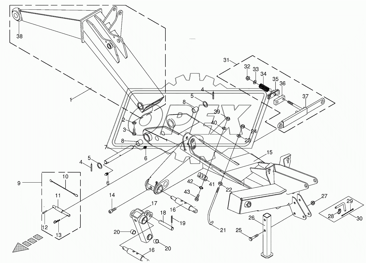 Headstock/carrier arm