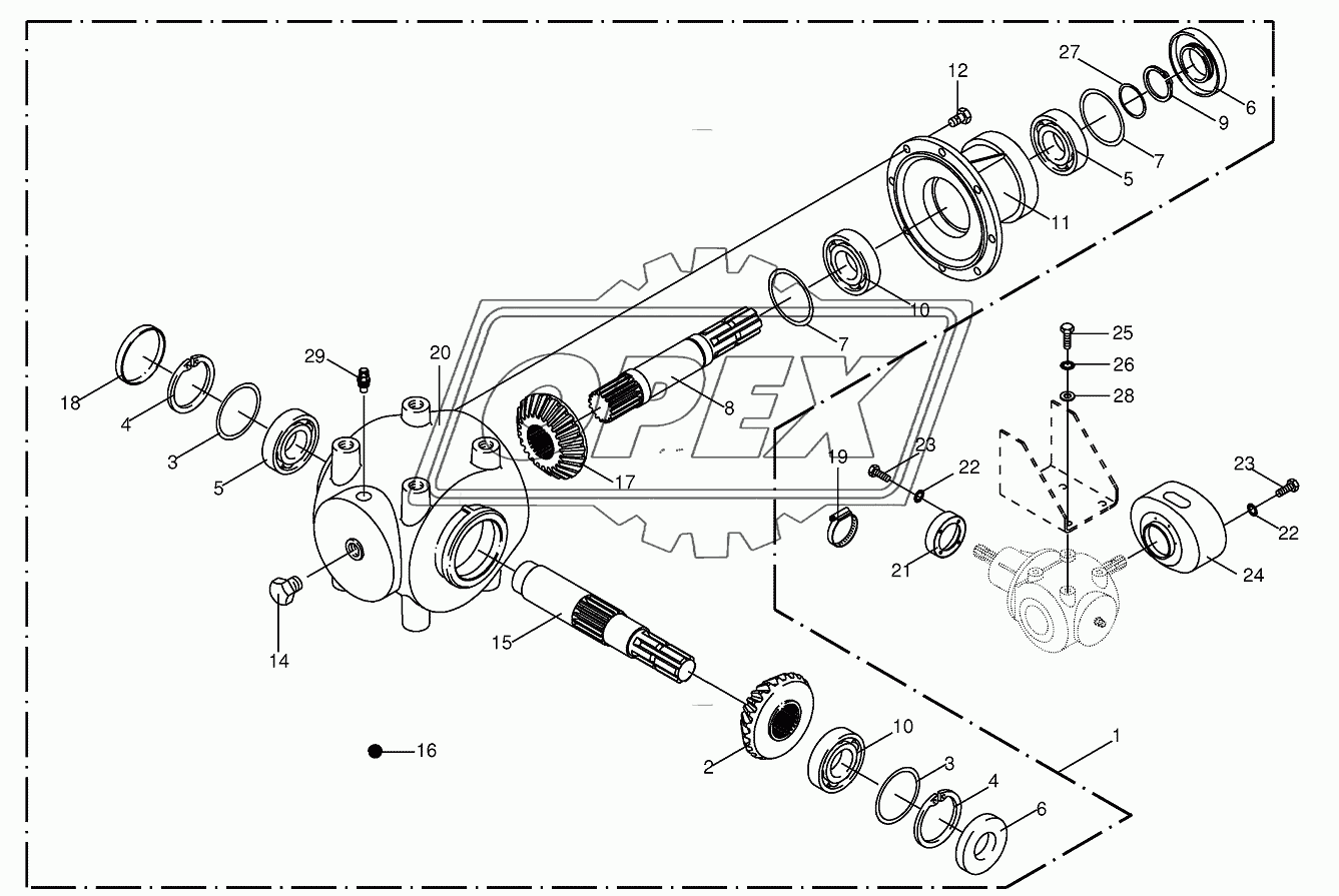 Main gearbox (beige)