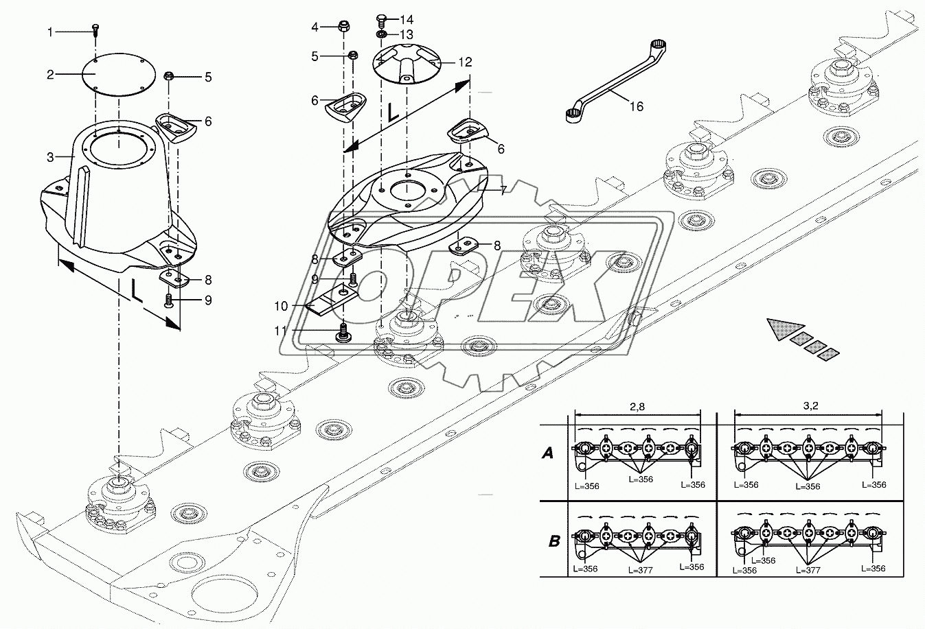 Blade fastening