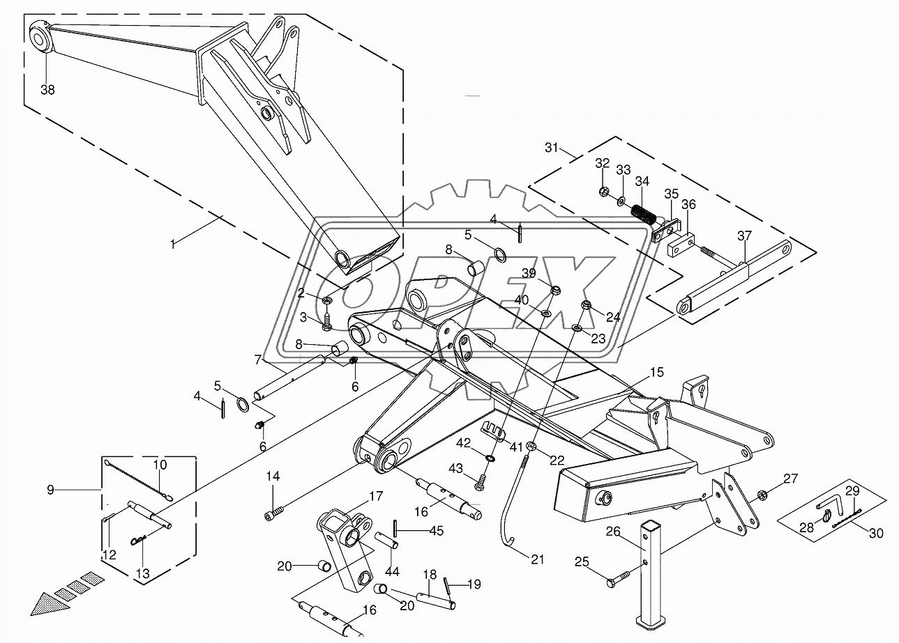 Headstock/carrier arm