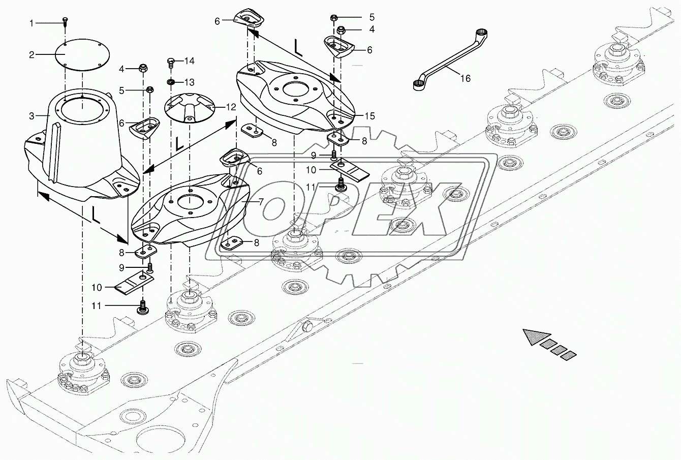 Cutter bar with blade fastening