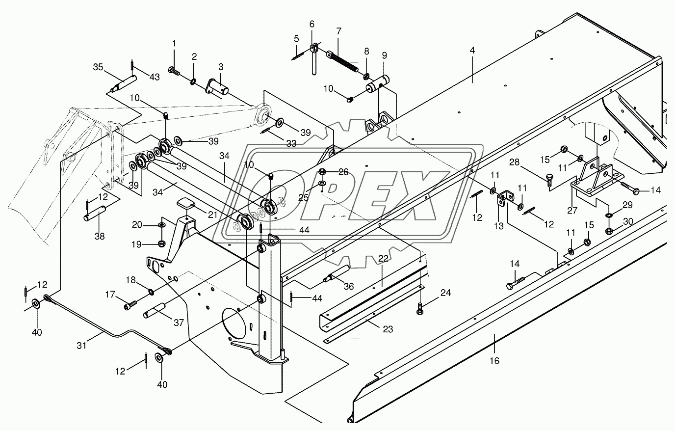 Tine conditioner housing/upper link