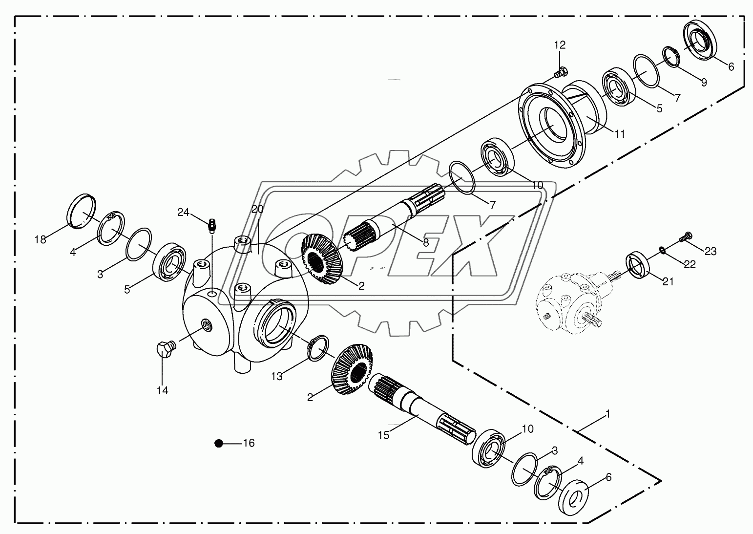 Gearbox - ccw rotating Red