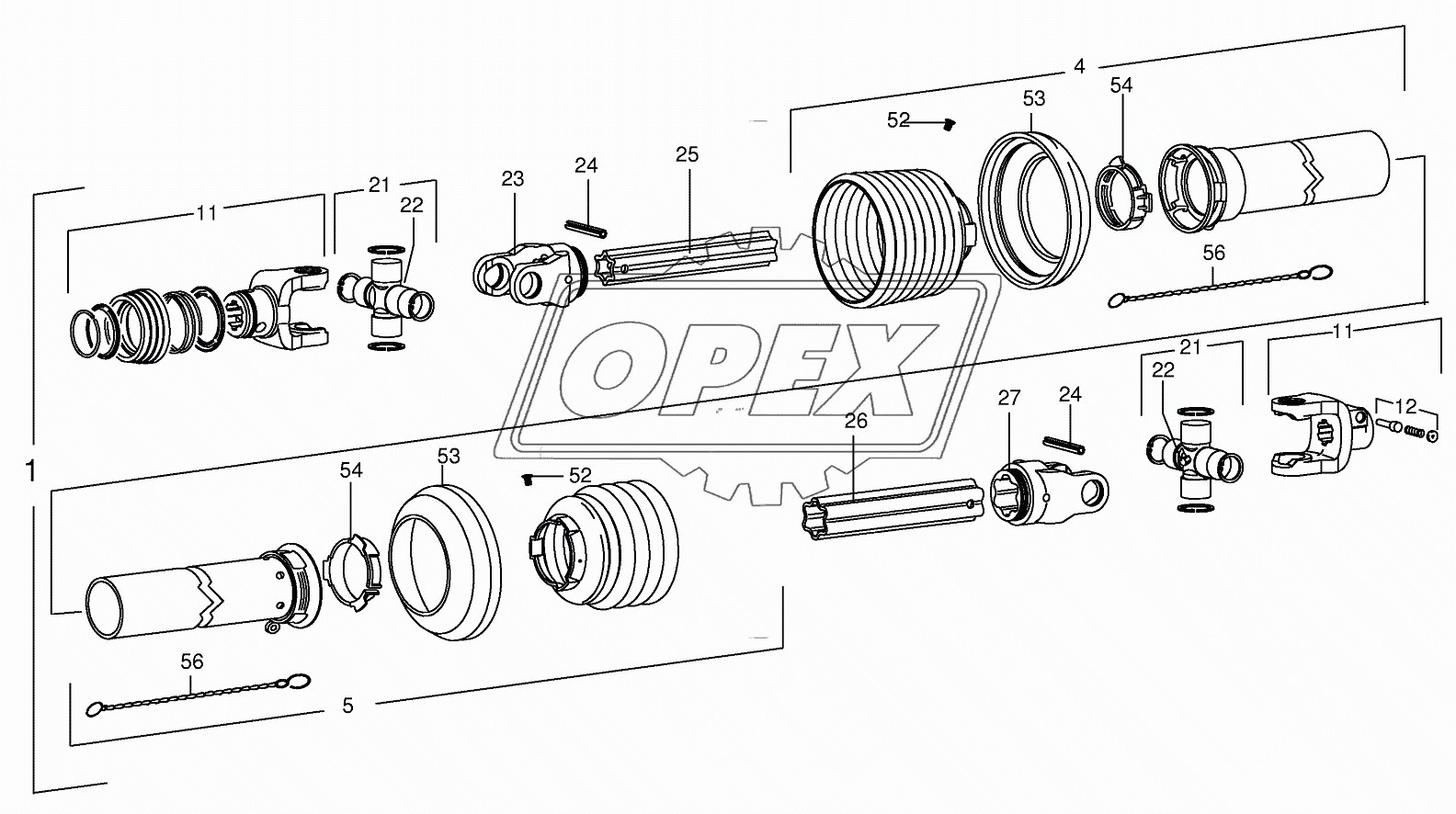 Main Pto shaft, W2400/SD25