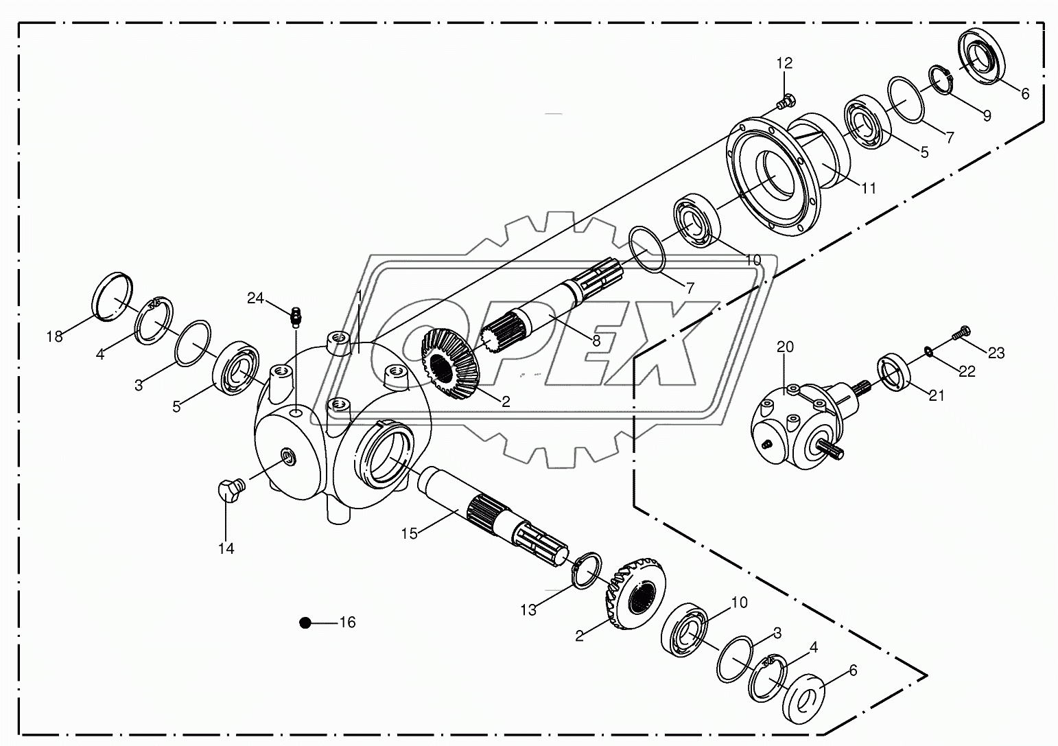 Gearbox - cw rotating Black